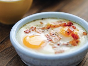 Baked Eggs with Bacon