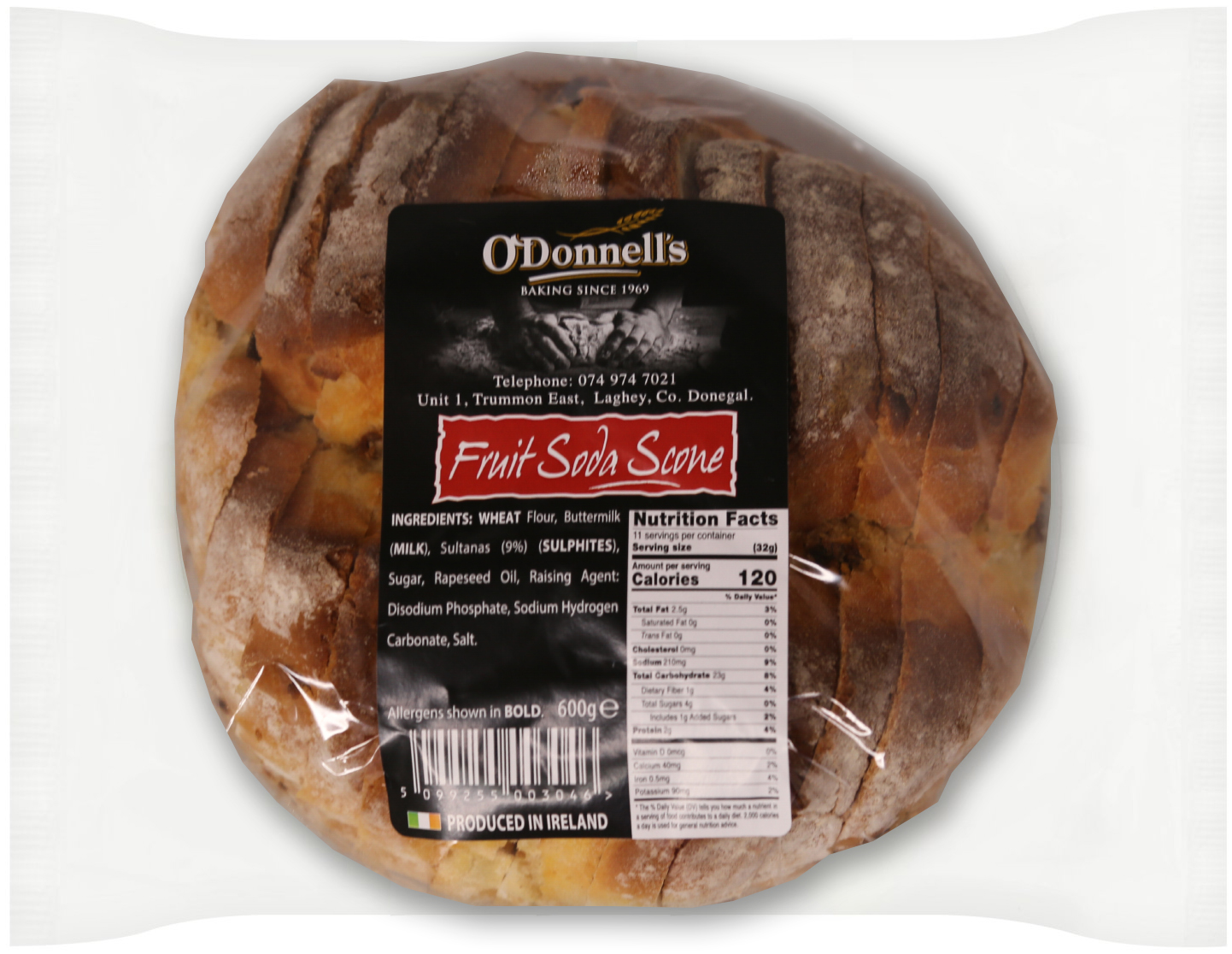 Food Ireland: O'Donnells Fruit Soda Bread 600g (21.1oz)