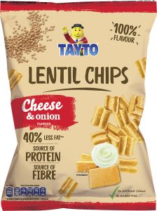 Tayto Lentil Chips Cheese & Onion 110g (3.9oz)-Sell by 8/15/2024