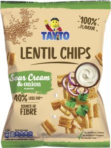 Tayto Lentil Chips Sour Cream & Onion 110g (3.9oz)-Sell by 8/20/2024